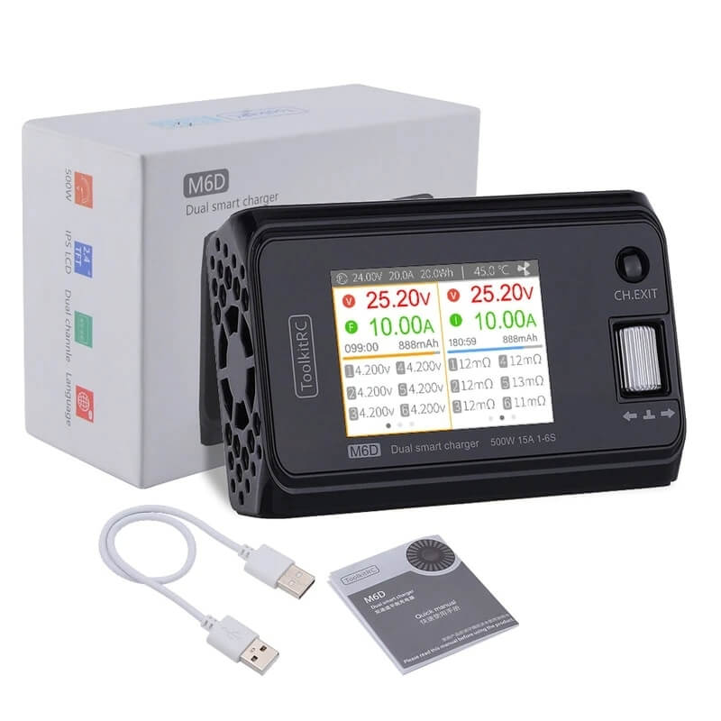 ToolkitRC M6D V3 Dual-Channel 500W Smart Battery Charger