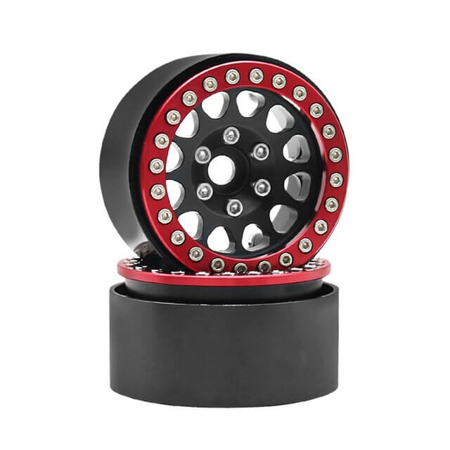 Metal Beadlock 1.9inch Wheel Rims Pair for 1/10 RC Rock Crawler