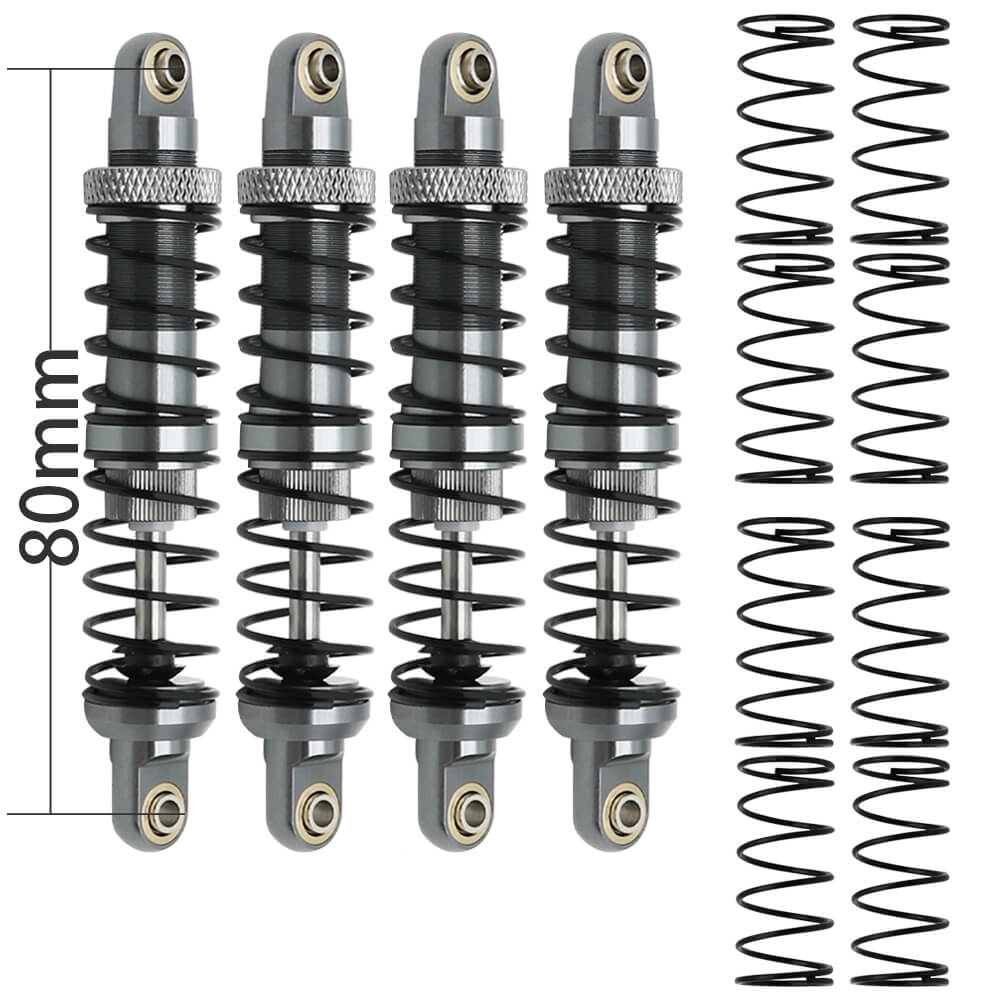 4x RC Rock Crawler Metal Titanium Colour Shock Absorbers