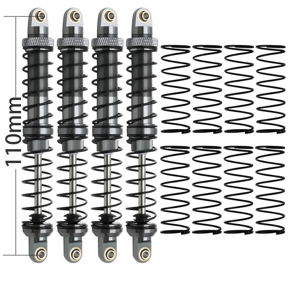 4x RC Rock Crawler Metal Titanium Colour Shock Absorbers