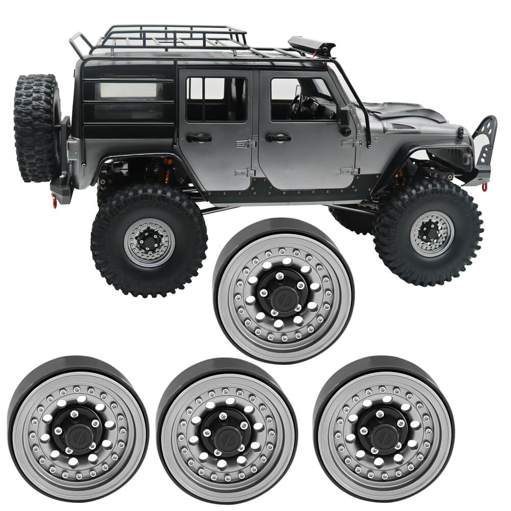 Metal Beadlock Wheel 1.9" Rims Pair for 1/10 RC Crawler