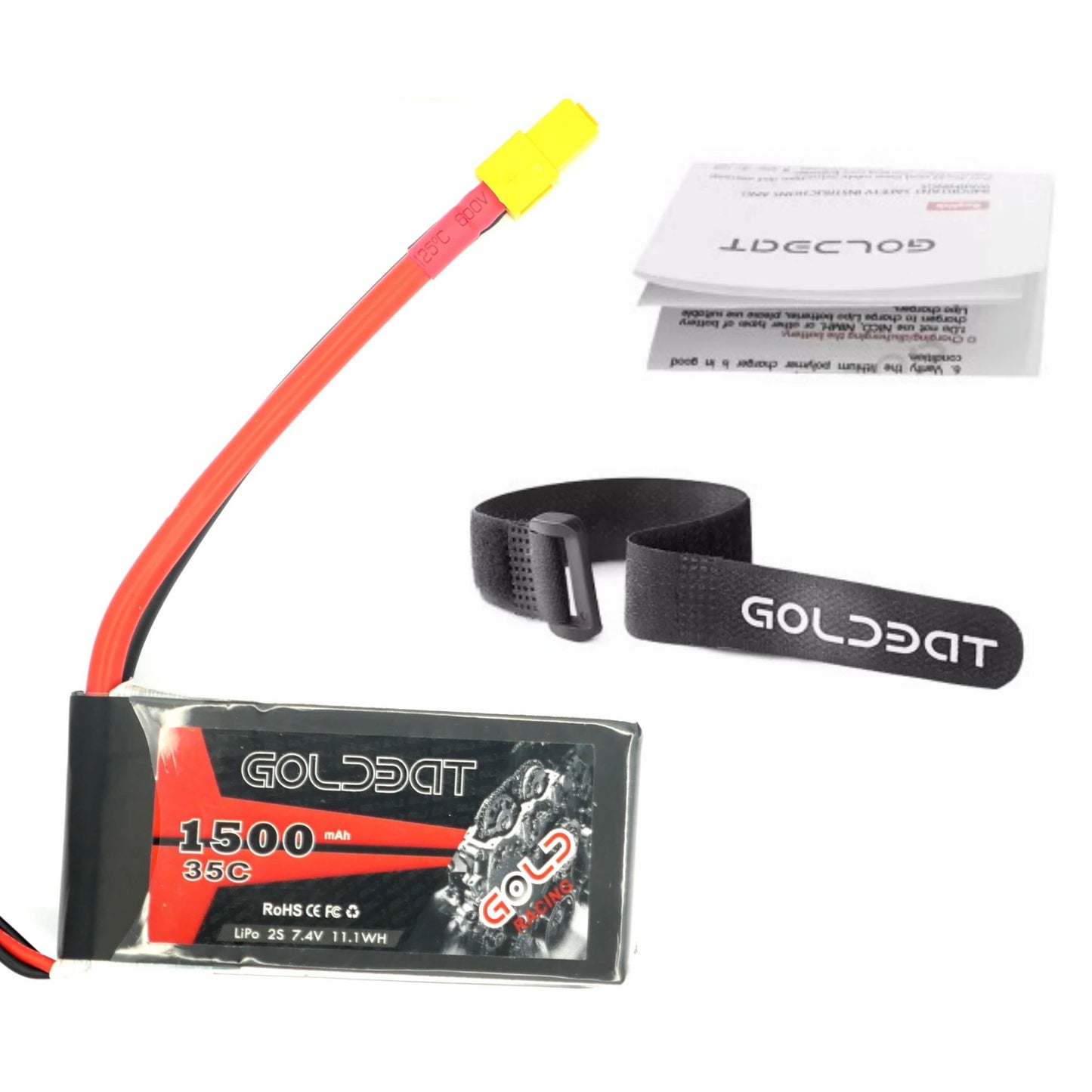 GoldBat 1500mAh 2S 7.4v 35C LiPo RC Battery