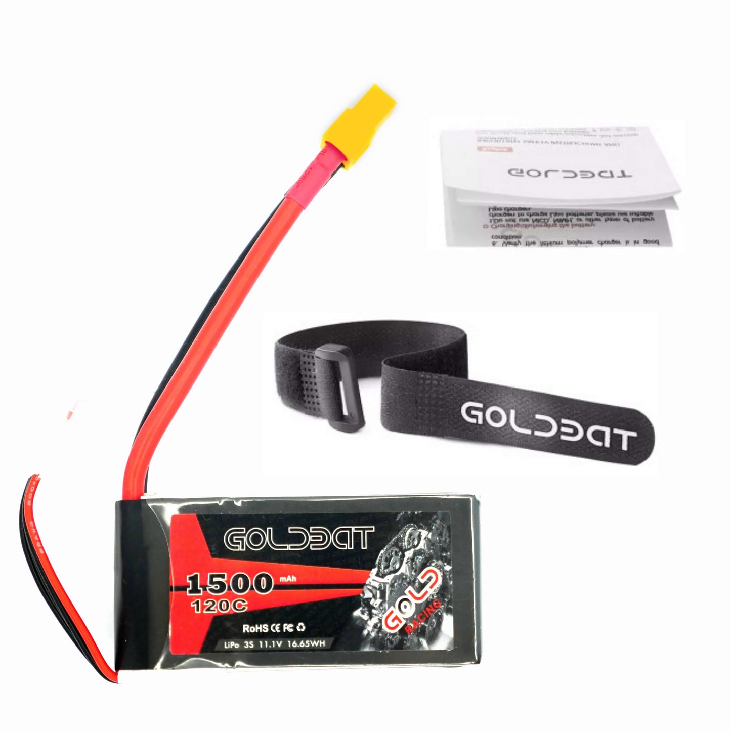 GoldBat 1500mAh 3S 11.1v 120C LiPo RC Battery