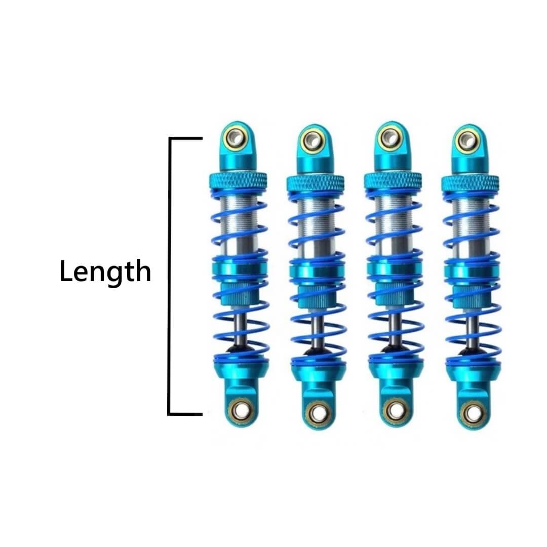 4x RC Rock Crawler Metal Blue Colour Shock Absorbers