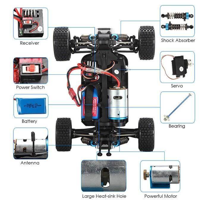 WLtoys A959-B RC 4WD 1:18 70Kmh Off-Road Buggy