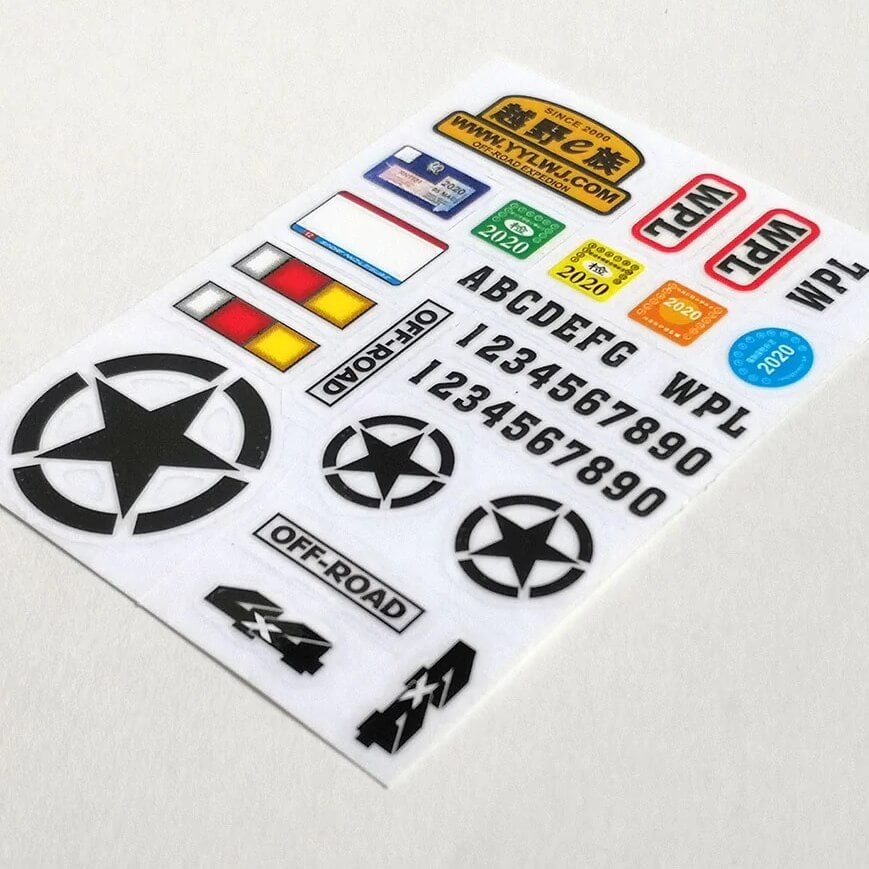 WPL Adventure Sticker Decals Kit