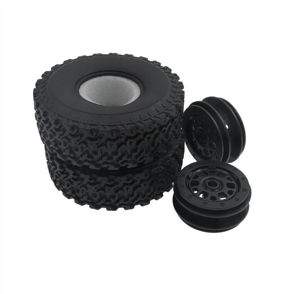 WPL Super Soft Black Rims & Tires with Sponge Inserts