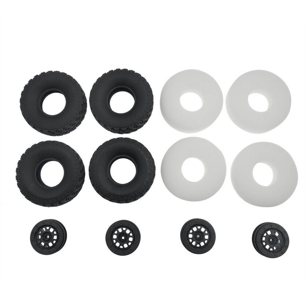 WPL Super Soft Black Rims & Tires with Sponge Inserts