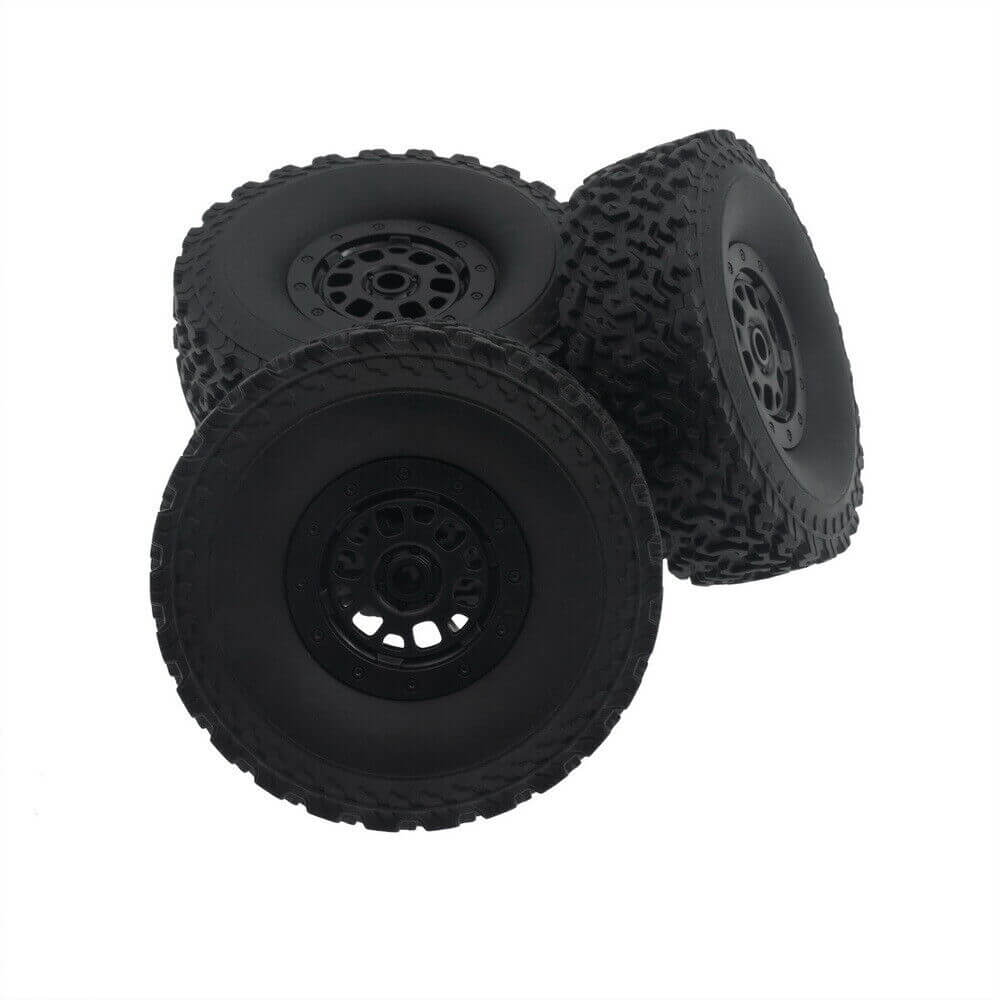 WPL Super Soft Black Rims & Tires with Sponge Inserts