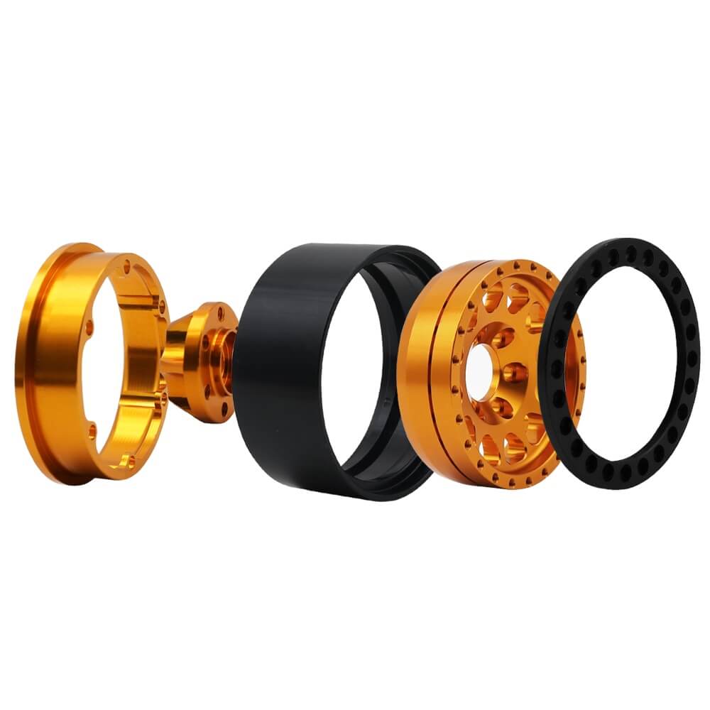 Metal Beadlock 1.9inch Wheel Rims Pair for 1/10 RC Rock Crawler