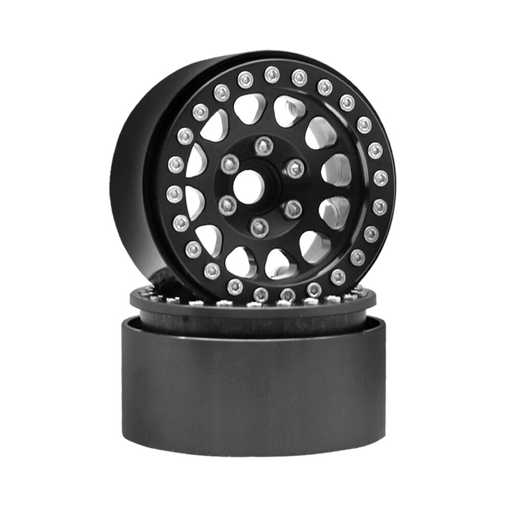 Metal Beadlock 1.9inch Wheel Rims Pair for 1/10 RC Rock Crawler