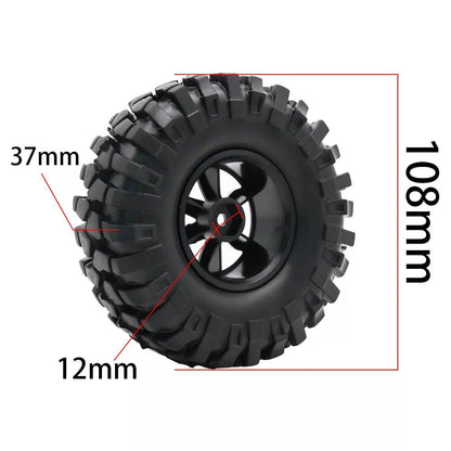 RC Rock Crawler 108mm Tires Pair 1.9" 12mm Hex Wheels