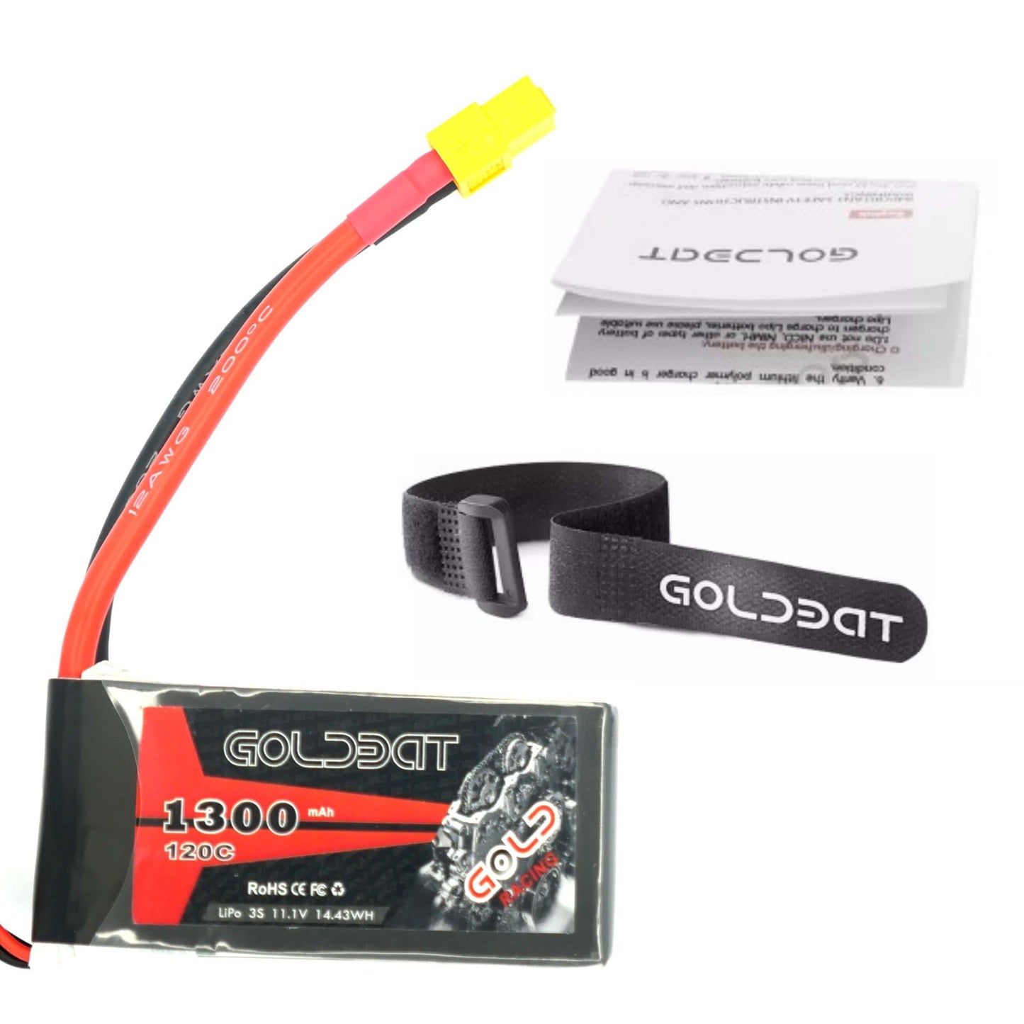 GoldBat 1300mAh 3S 11.1v 120C LiPo RC Battery