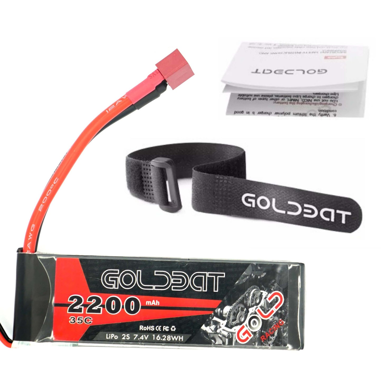 GoldBat 2200mAh 2S 7.4v 35C LiPo RC Battery