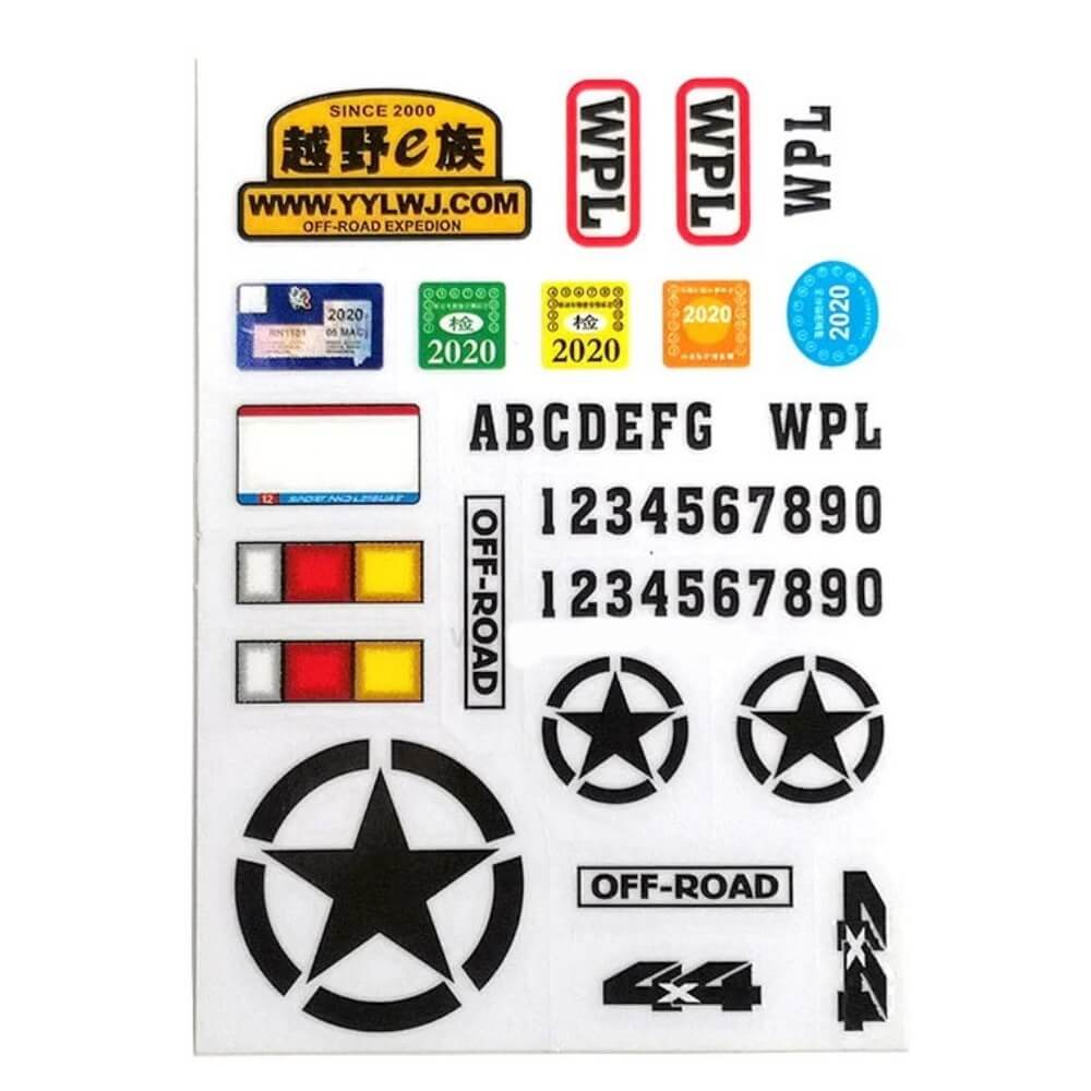 WPL Adventure Sticker Decals Kit | RC Box – RC Box Australia