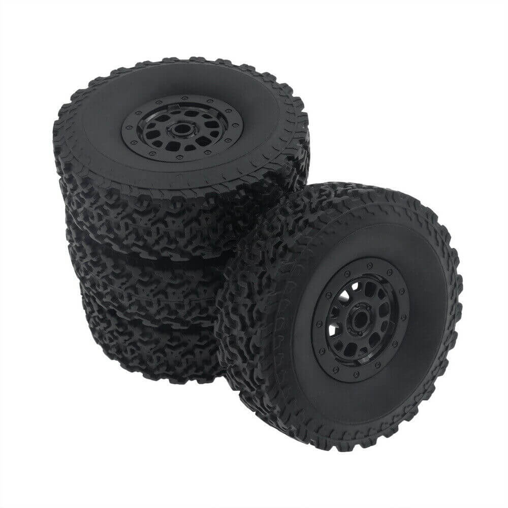 WPL Standard Black Wheels Rim & Tire Set