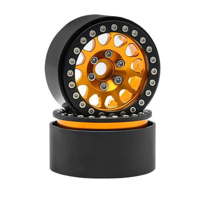 Metal Beadlock 1.9inch Wheel Rims Pair for 1/10 RC Rock Crawler