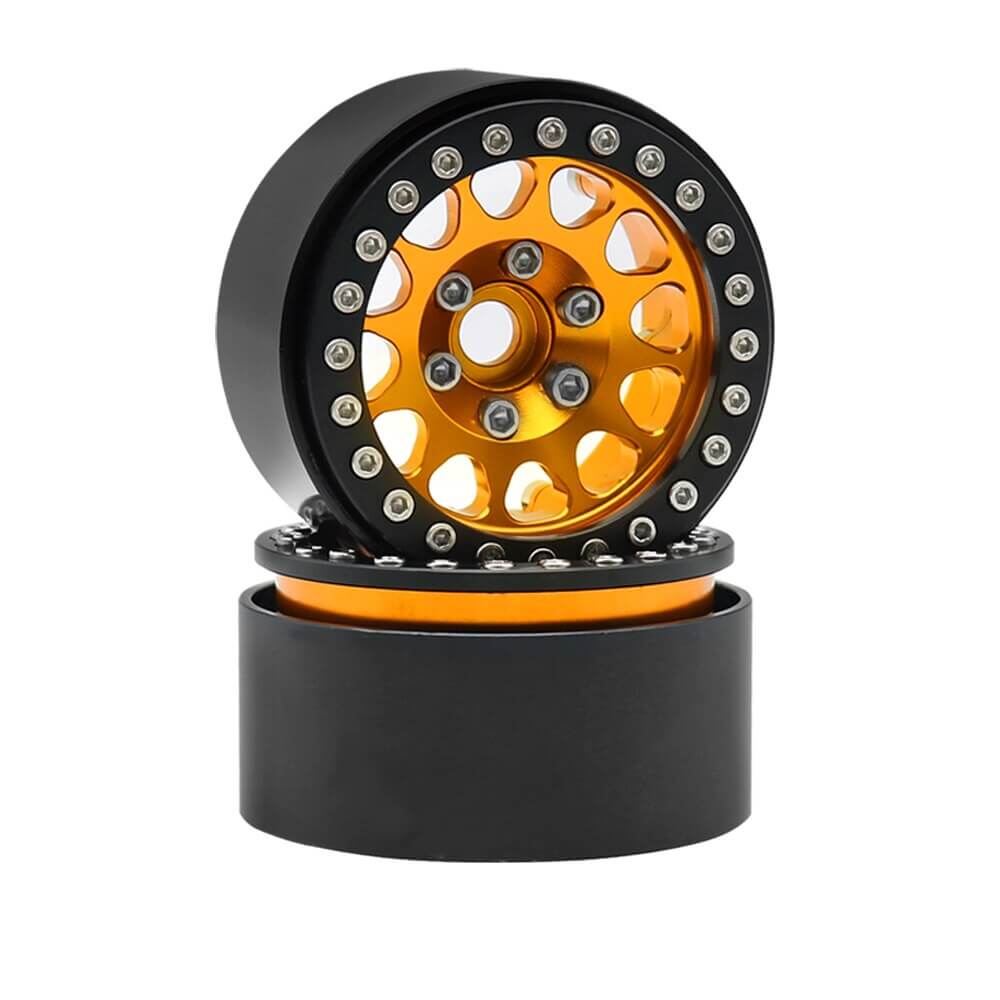 Metal Beadlock 1.9inch Wheel Rims Pair for 1/10 RC Rock Crawler